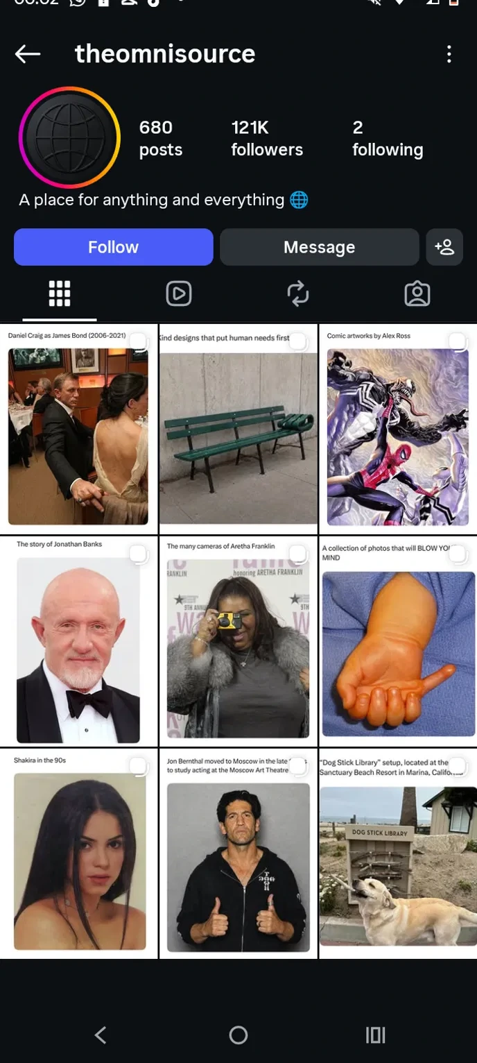 @theomnisource Instagram profile